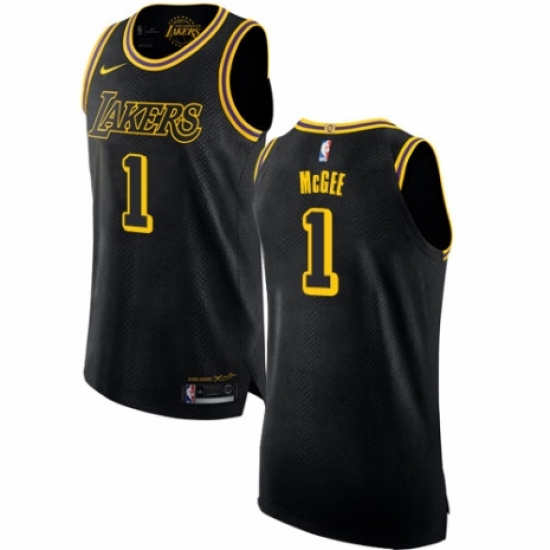 Women's Nike Los Angeles Lakers #1 JaVale McGee Swingman Black NBA Jersey - City Edition