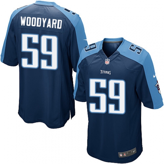 Men's Nike Tennessee Titans #59 Wesley Woodyard Game Navy Blue Alternate NFL Jersey - Ujersey