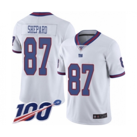 Men's New York Giants #87 Sterling Shepard Limited White Rush Vapor Untouchable 100th Season Football Jersey - Ujersey