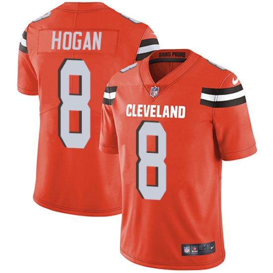 Youth Nike Cleveland Browns #8 Kevin Hogan Orange Alternate Vapor Untouchable Limited Player NFL Jersey