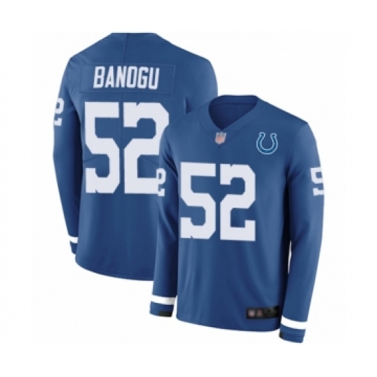 Men's Indianapolis Colts #52 Ben Banogu Limited Blue Therma Long Sleeve Football Jersey - Ujersey