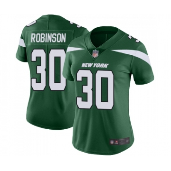Women's New York Jets #30 Rashard Robinson Green Team Color Vapor Untouchable Limited Player Football Jersey - Ujersey