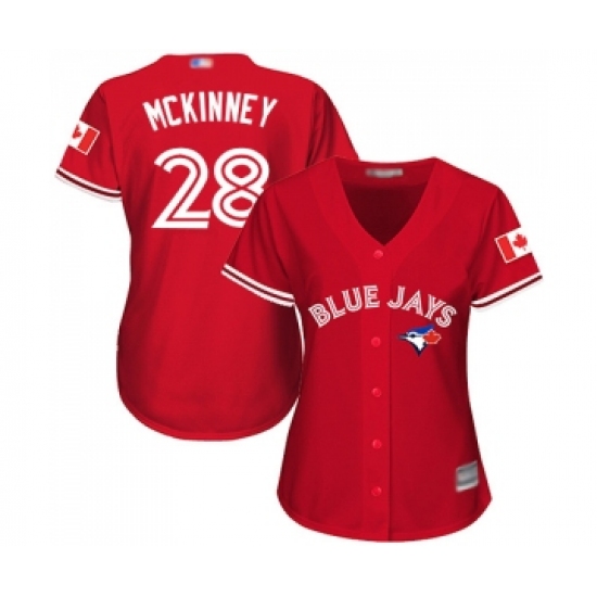 Women's Toronto Blue Jays #28 Billy McKinney Replica Scarlet Alternate Baseball Jersey - Ujersey