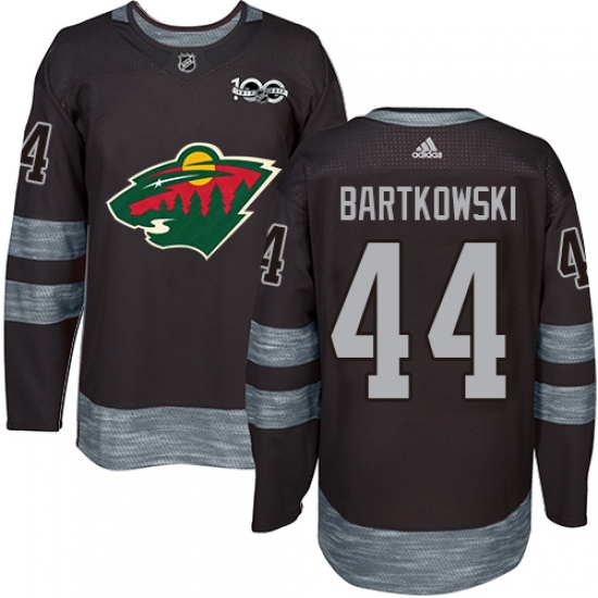 Men's Adidas Minnesota Wild #44 Matt Bartkowski Authentic Black 1917-2017 100th Anniversary NHL Jersey - Ujersey