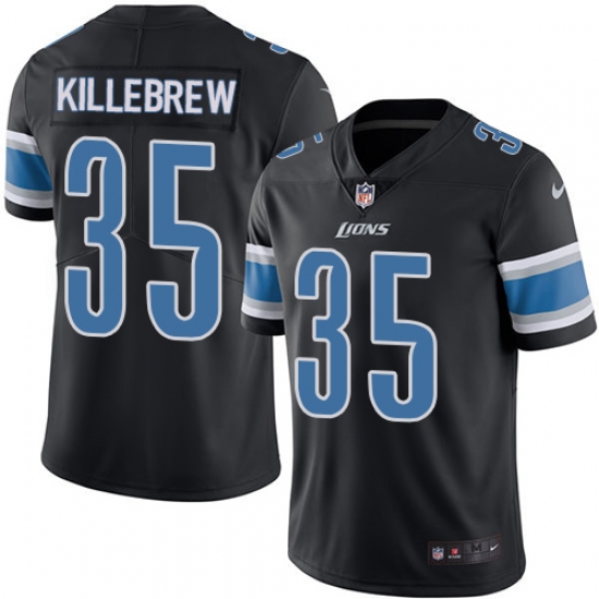 Youth Nike Detroit Lions #35 Miles Killebrew Limited Black Rush Vapor Untouchable NFL Jersey - Ujersey