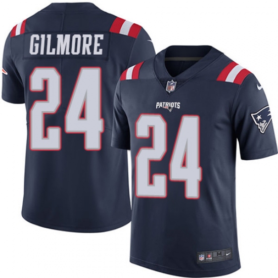 Youth Nike New England Patriots #24 Stephon Gilmore Limited Navy Blue Rush Vapor Untouchable NFL Jersey - Ujersey