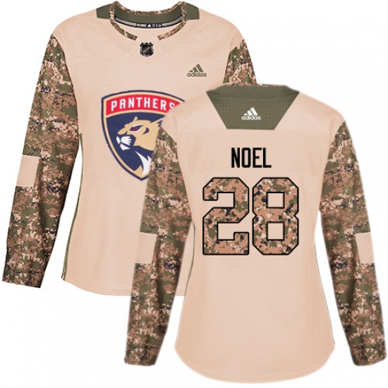 Women's Adidas Florida Panthers #28 Serron Noel Authentic Camo Veterans Day Practice NHL Jersey - Ujersey