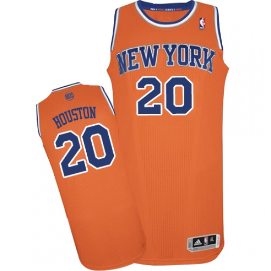 Men's Adidas New York Knicks #20 Allan Houston Authentic Orange Alternate NBA Jersey - Ujersey