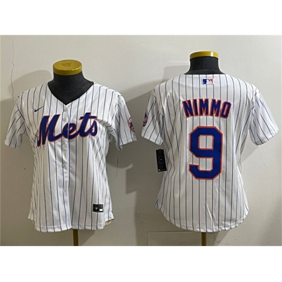 Youth New York Mets #9 Brandon Nimmo White Cool Base Stitched Baseball Jersey - Ujersey