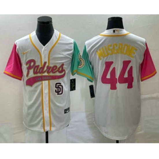 Men's San Diego Padres #44 Joe Musgrove White NEW 2023 City Connect Cool Base Stitched Jersey 1 - Ujersey