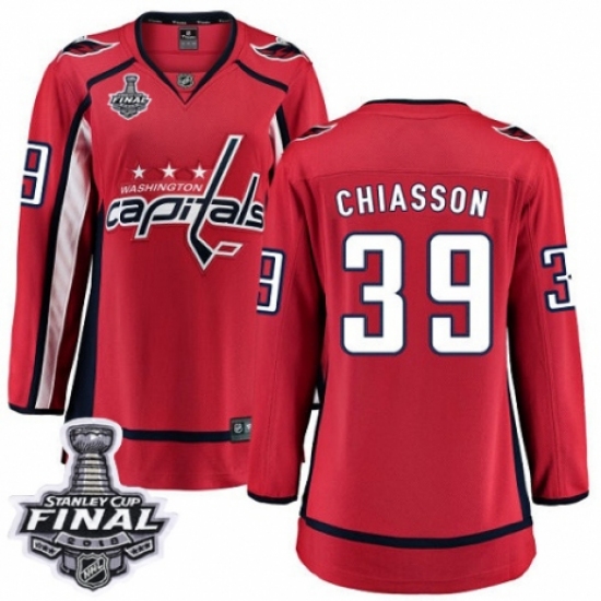 Women's Washington Capitals #39 Alex Chiasson Fanatics Branded Red Home Breakaway 2018 Stanley Cup Final NHL Jersey - Ujersey