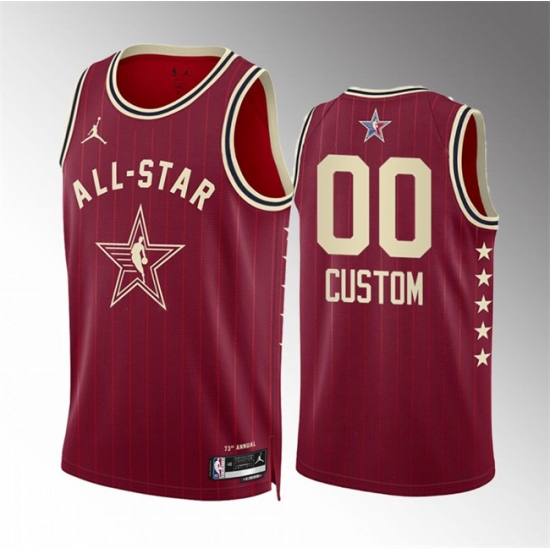 Men's 2024 All-Star Active Player Custom Crimson Game Swingman Stitched Basketball Jersey - Ujersey