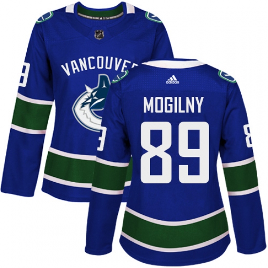 Women's Adidas Vancouver Canucks #89 Alexander Mogilny Premier Blue Home NHL Jersey - Ujersey