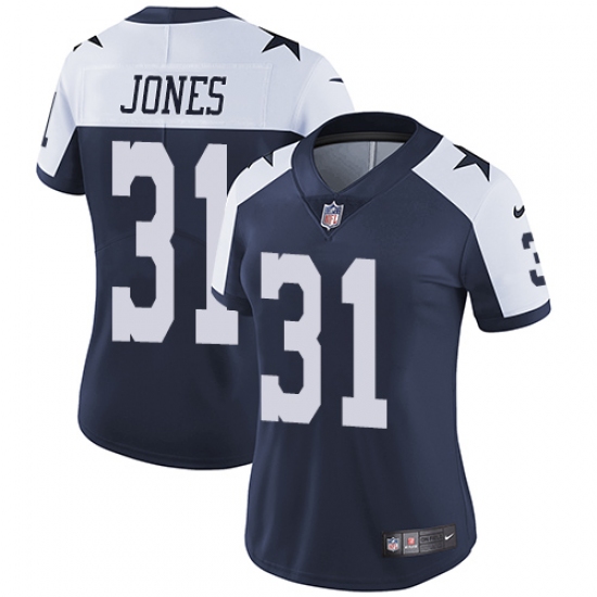 Women's Nike Dallas Cowboys #31 Byron Jones Navy Blue Throwback Alternate Vapor Untouchable Limited Player NFL Jersey - Ujersey