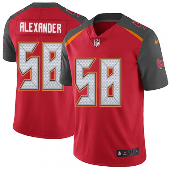 Men's Nike Tampa Bay Buccaneers #58 Kwon Alexander Red Team Color Vapor Untouchable Limited Player NFL Jersey - Ujersey