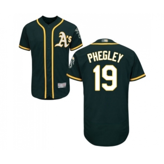 Men's Oakland Athletics #19 Josh Phegley Green Alternate Flex Base Authentic Collection Baseball Jersey - Ujersey