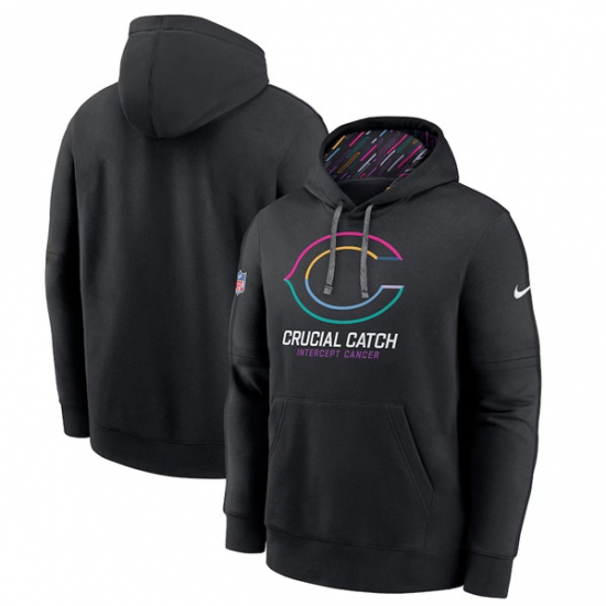 Men's Chicago Bears Black 2024 Crucial Catch Club Pullover Hoodie - Ujersey NHL