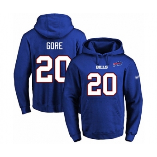 Football Men's Buffalo Bills #20 Frank Gore Royal Blue Name & Number Pullover Hoodie - Ujersey
