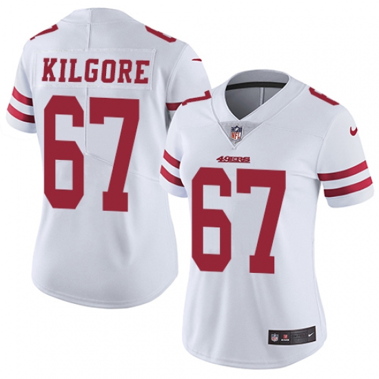 Women's Nike San Francisco 49ers #67 Daniel Kilgore White Vapor Untouchable Limited Player NFL Jersey - Ujersey