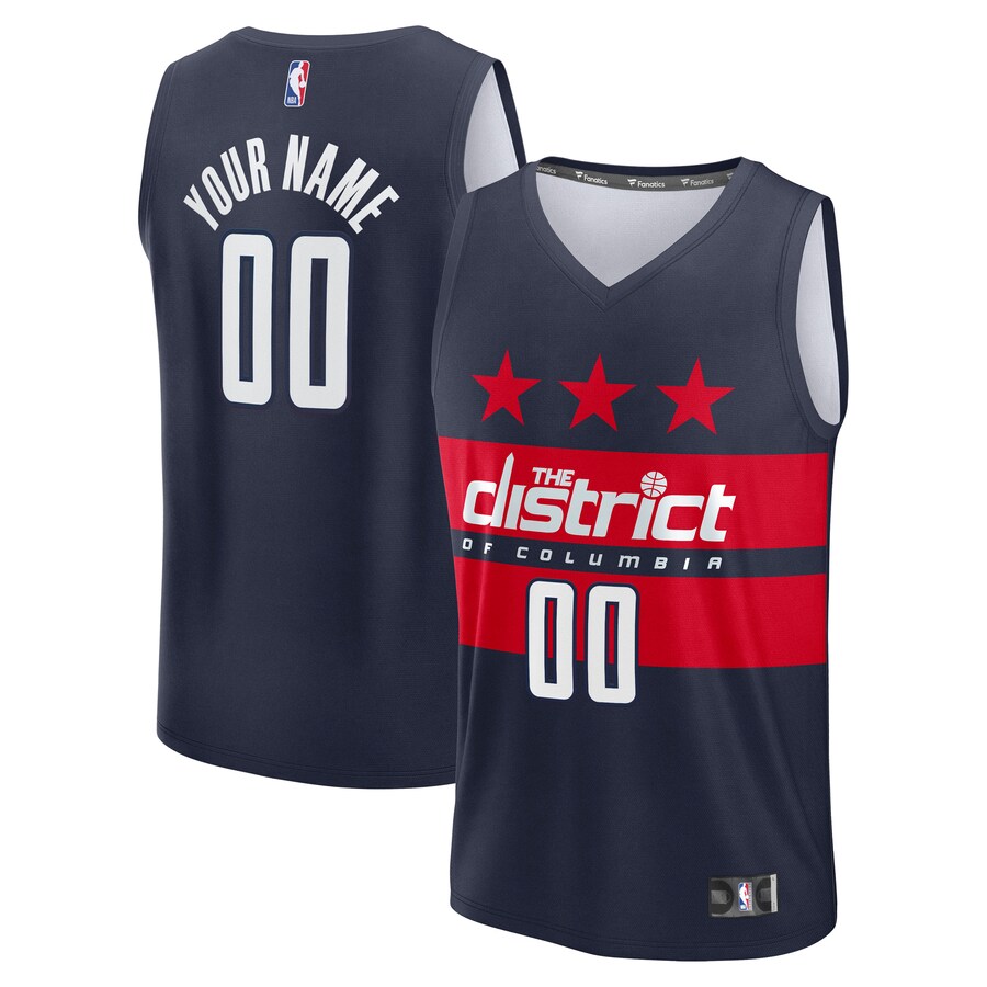 Men's Washington Wizards Fanatics Navy Fast Break Custom Jersey - Statement Edition - Ujersey