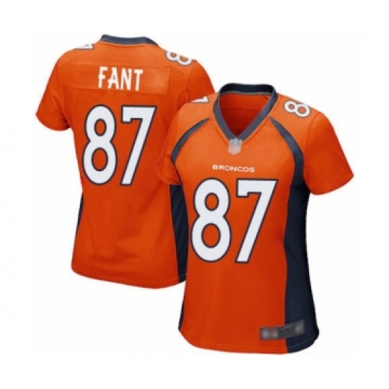 Women's Denver Broncos #87 Noah Fant Game Orange Team Color Football Jersey - Ujersey
