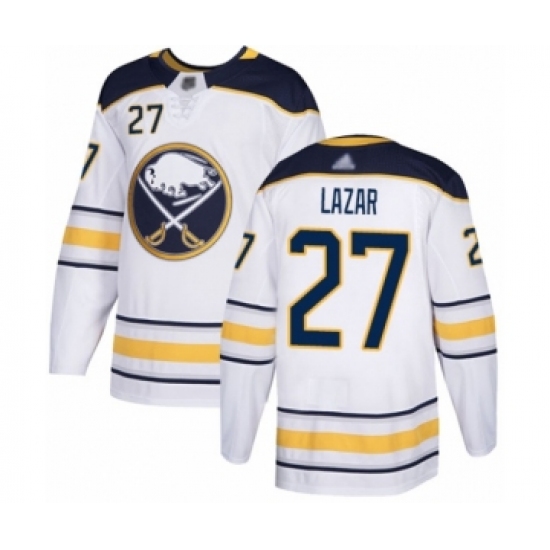 Men's Buffalo Sabres #27 Curtis Lazar Authentic White Away Hockey Jersey - Ujersey