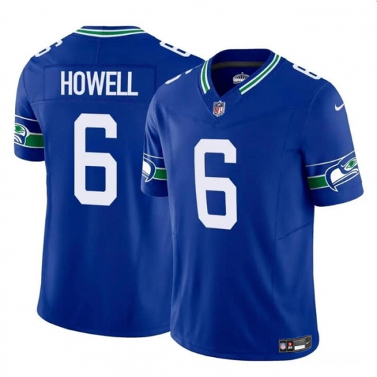 Youth Seattle Seahawks #6 Sam Howell Royal 2023 F.U.S.E. Throwback Vapor Limited Football Stitched Jersey - Ujersey