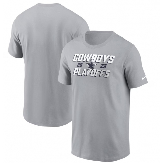 Men's Dallas Cowboys Gray 2023 Playoffs Iconic T-Shirt - Ujersey