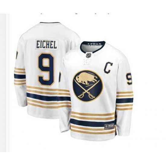 Men's adidas Buffalo Sabres #9 Jack Eichel 2019/20 White Away Breakaway Hockey Jersey - Ujersey