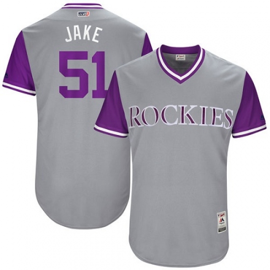Men's Majestic Colorado Rockies #51 Jake McGee 