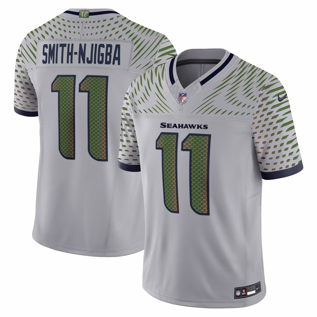 Men's Seattle Seahawks Jaxon Smith-Njigba Nike Gray Rivalries Collection Stitched Limited Jersey - Ujersey