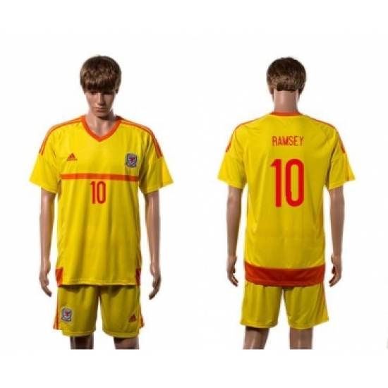 Wales #10 Ramsey Away Soccer Country Jersey