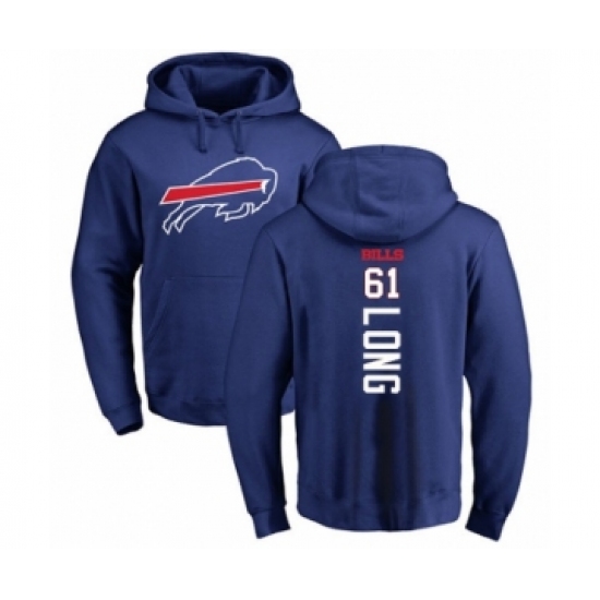 Football Buffalo Bills #61 Spencer Long Royal Blue Backer Pullover Hoodie - Ujersey