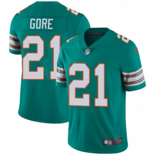 Youth Nike Miami Dolphins #21 Frank Gore Aqua Green Alternate Vapor Untouchable Limited Player NFL Jersey - Ujersey
