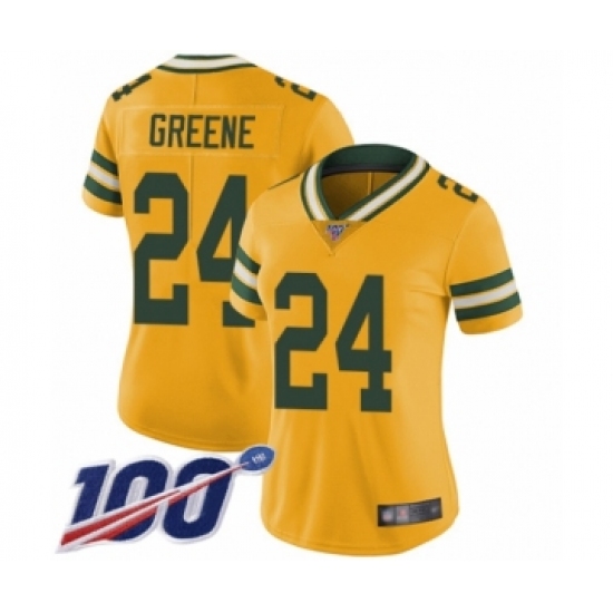 Women's Green Bay Packers #24 Raven Greene Limited Gold Rush Vapor Untouchable 100th Season Football Jersey - Ujersey