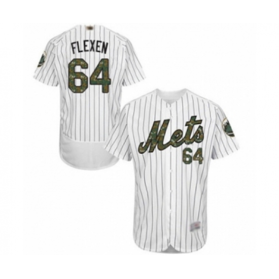 Men's New York Mets #64 Chris Flexen Authentic White 2016 Memorial Day Fashion Flex Base Baseball Player Jersey - Ujersey