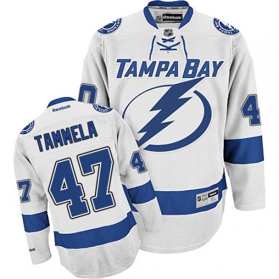 Men's Reebok Tampa Bay Lightning #47 Jonne Tammela Authentic White Away NHL Jersey - Ujersey