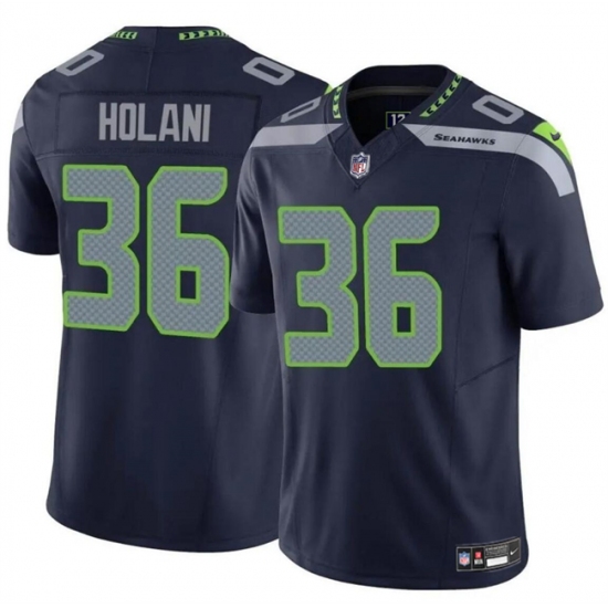 Men's Seattle Seahawks #36 George Holani Navy F.U.S.E Vapor Limited Football Stitched Jersey - Ujersey