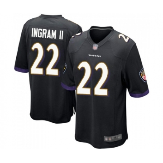 Men's Baltimore Ravens #22 Mark Ingram II Game Black Alternate Football Jersey - Ujersey
