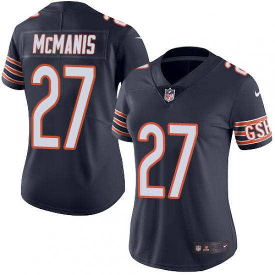 Women's Nike Chicago Bears #27 Sherrick McManis Navy Blue Team Color Vapor Untouchable Limited Player NFL Jersey - Ujersey