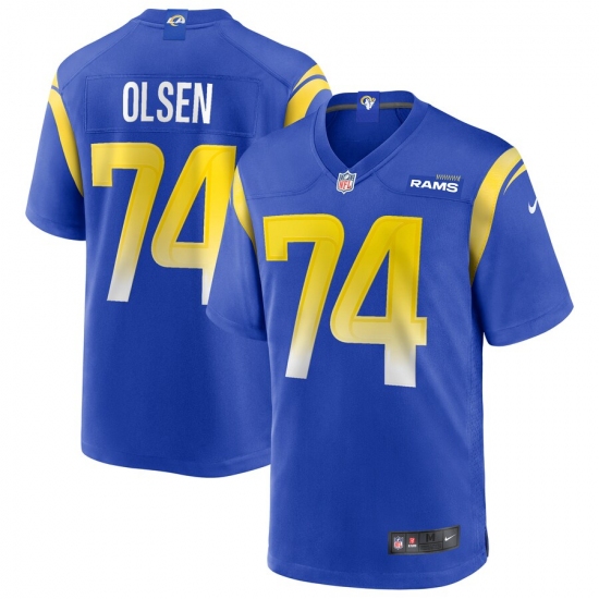 Men's Los Angeles Rams #74 Merlin Olsen Nike Royal Game Retired Player Jersey - Ujersey