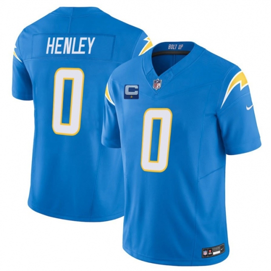 Men's Los Angeles Chargers #0 Daiyan Henley Blue 2025 F.U.S.E With 1-Star C Vapor Limited Stitched Football Jersey - Ujersey