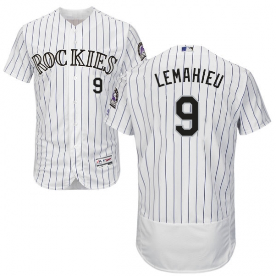 Men's Majestic Colorado Rockies #9 DJ LeMahieu White Home Flex Base Authentic Collection MLB Jersey - Ujersey