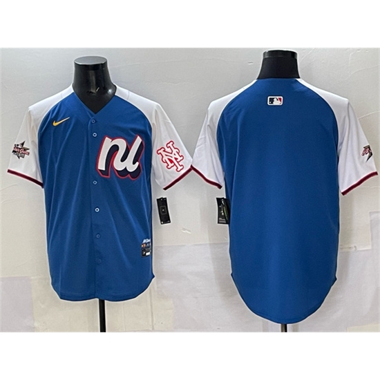 Men's National League New York Mets Blank Blue Alternate 2025 All-Star Edition Limited Stitched Baseball Jersey