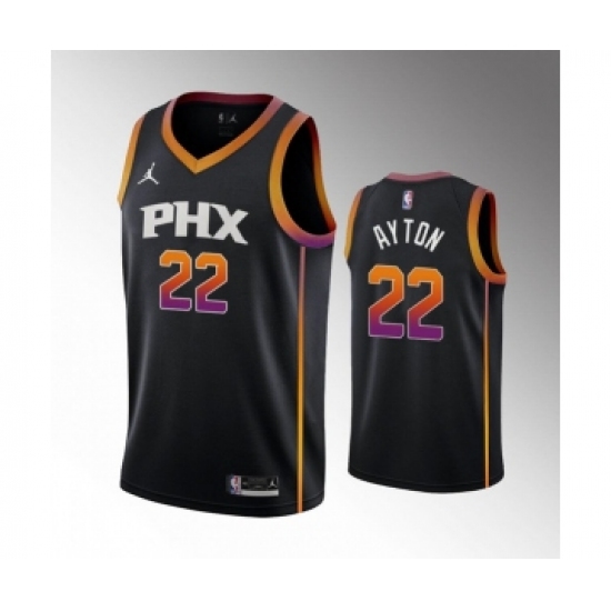 Men's Phoenix Suns #22 Deandre Ayton Balck Stitched Basketball Jersey - Ujersey