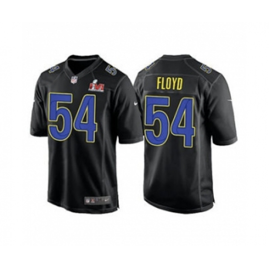 Men's Los Angeles Rams #54 Leonard Floyd Black 2022 Super Bowl LVI Game Stitched Jersey - Ujersey