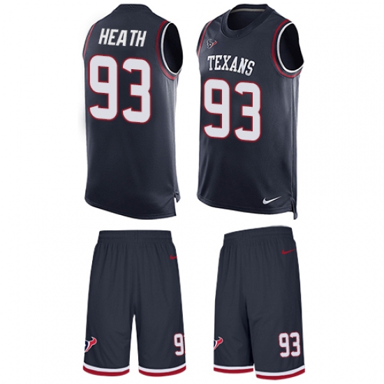 Men's Nike Houston Texans #93 Joel Heath Limited Navy Blue Tank Top Suit NFL Jersey - Ujersey