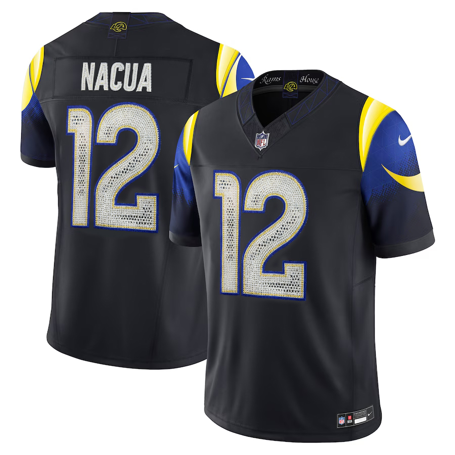 [Diamond-Studded Collector's Edition] Los Angeles Rams Puka Nacua Nike Midnight Blue 2025 Rivalries Collection Limited Jersey - Ujersey