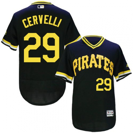 Men's Majestic Pittsburgh Pirates #29 Francisco Cervelli Black Flexbase Authentic Collection Cooperstown MLB Jersey - Ujersey