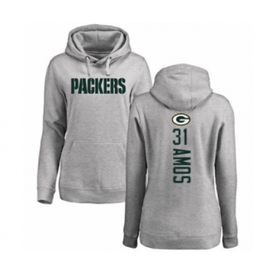 Football Women's Green Bay Packers #31 Adrian Amos Ash Backer Hoodie - Ujersey